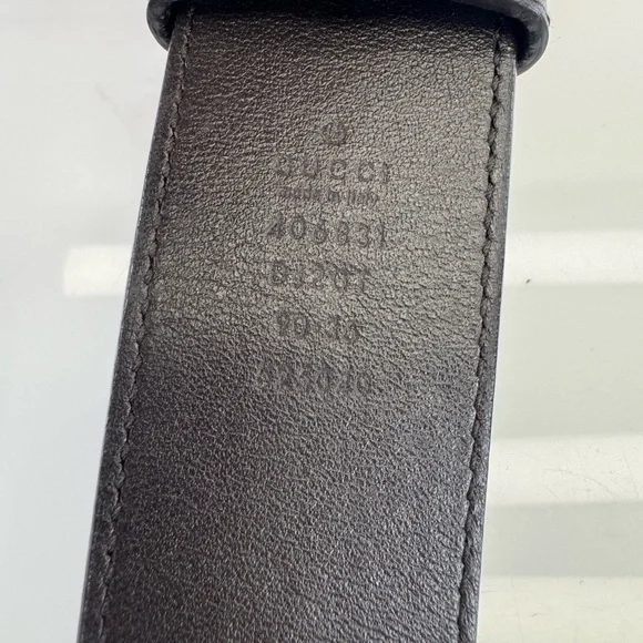 Gucci Brown Double Gg Marmont Leather Belt Gold Buckle 406831 90/36 - Picture 8 of 8